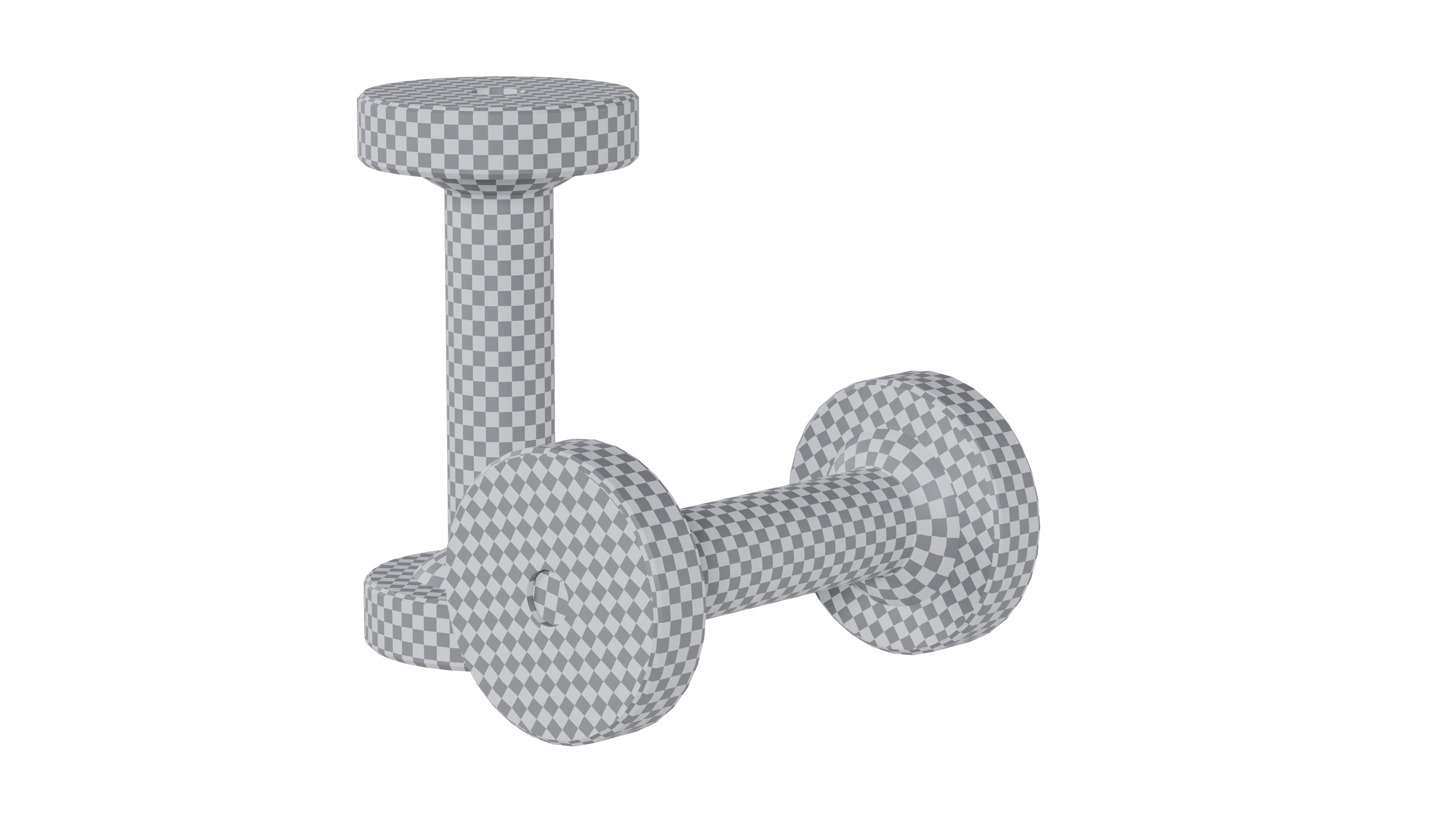 Dumbbell Low-poly 3D model_7