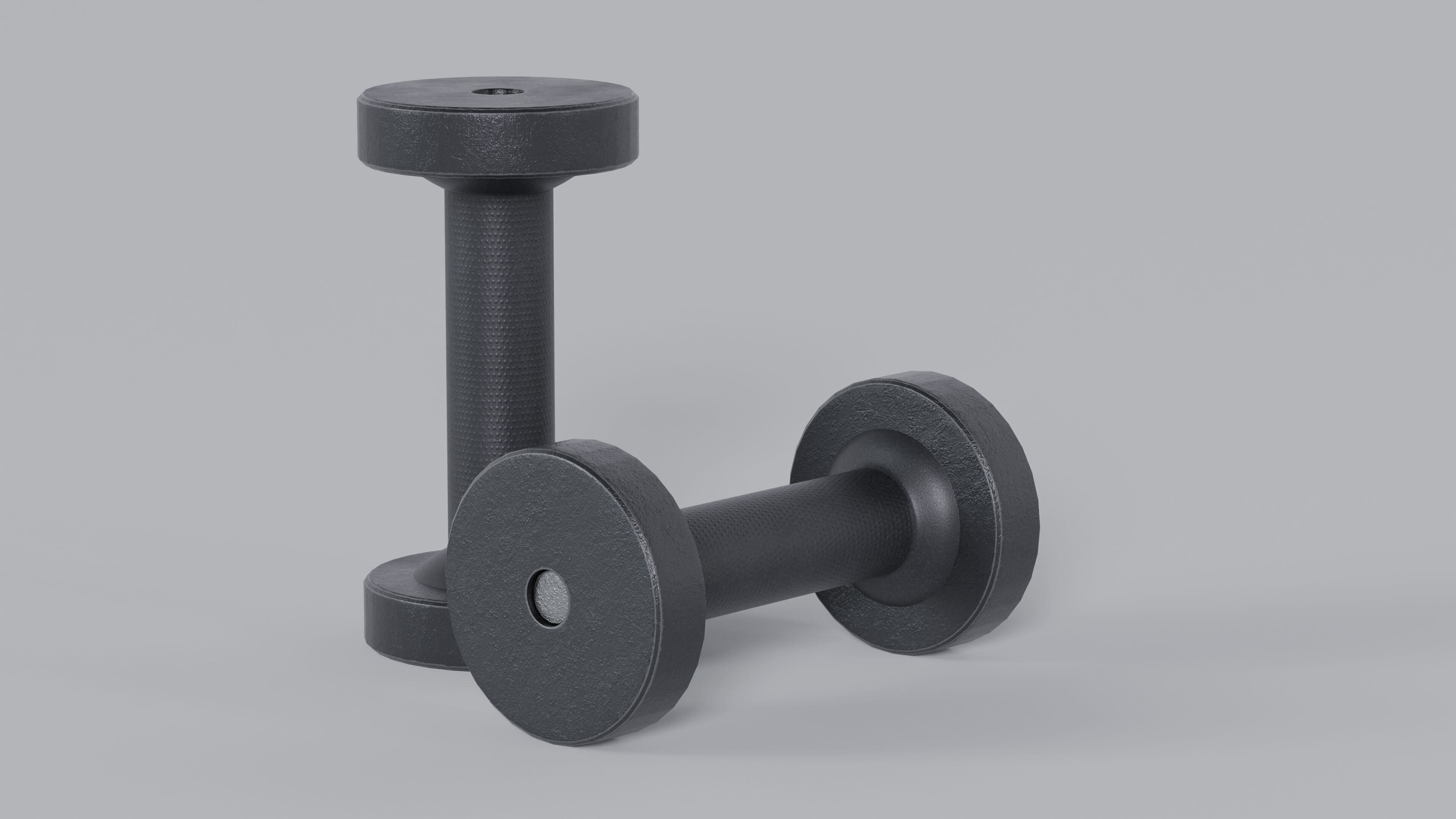 Dumbbell Low-poly 3D model_4