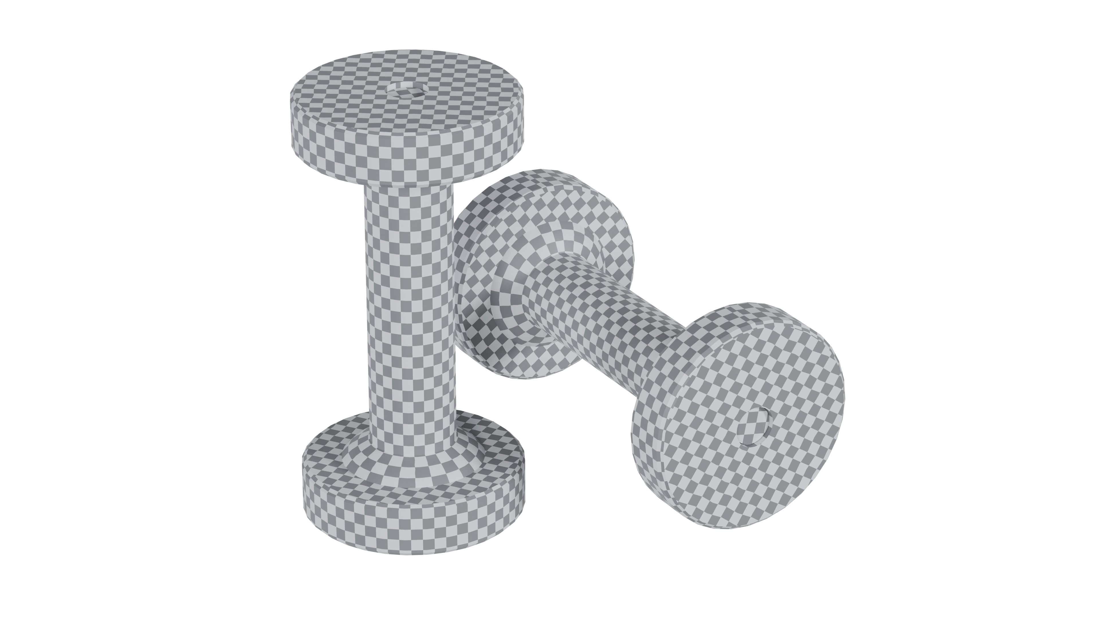 Dumbbell Low-poly 3D model_6