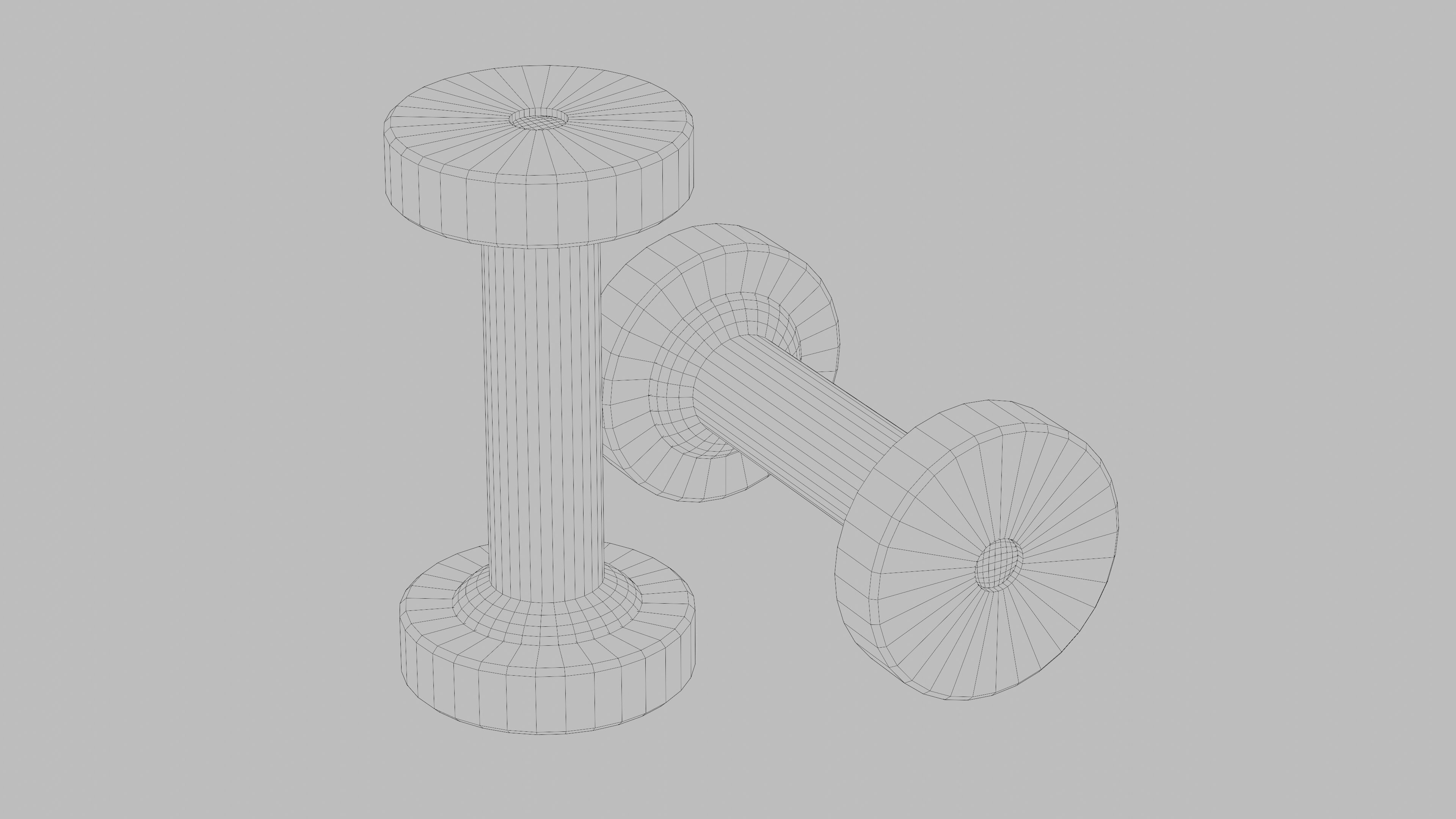 Dumbbell Low-poly 3D model_9