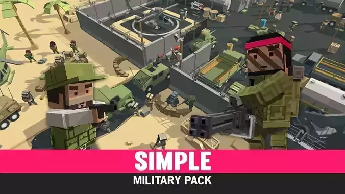Simple Military - Cartoon Assets Low-poly 3D model