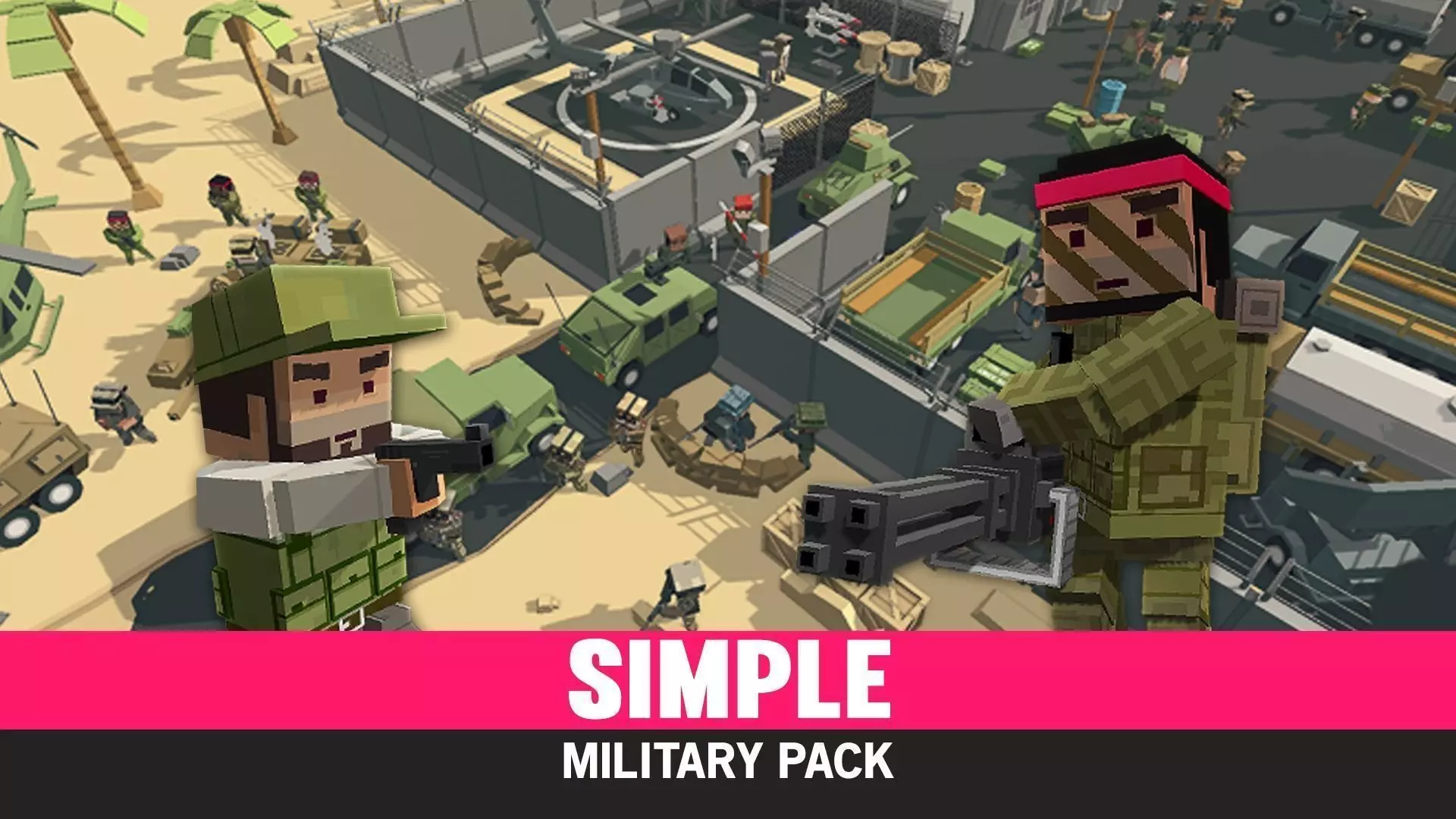 Simple Military - Cartoon Assets Low-poly 3D model_0