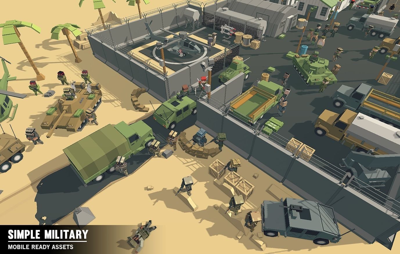 Simple Military - Cartoon Assets Low-poly 3D model_1