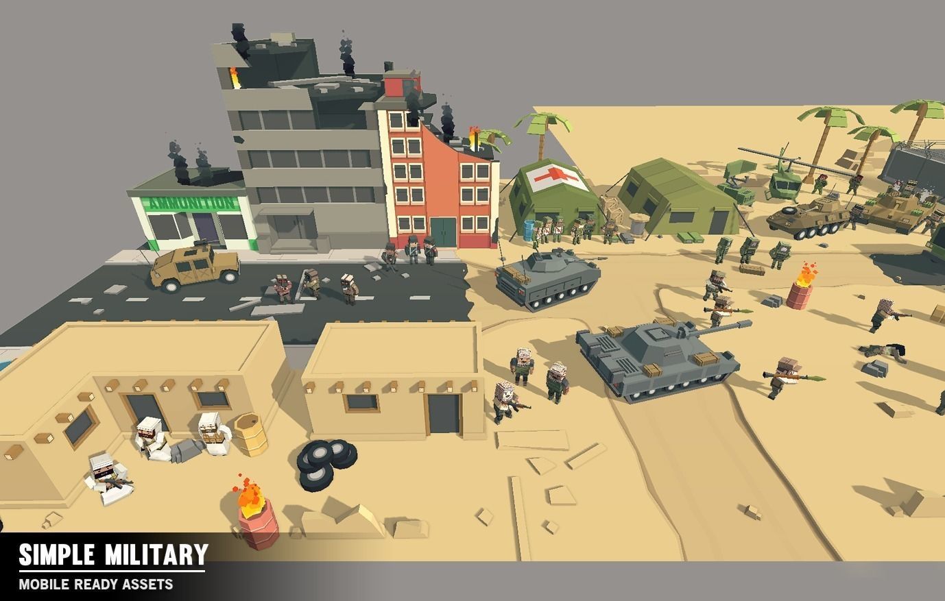 Simple Military - Cartoon Assets Low-poly 3D model_5