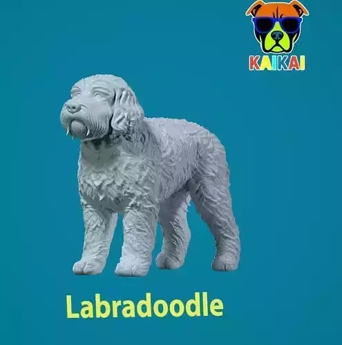Labradoodle Dog statue - decor - 3D print 3D print model