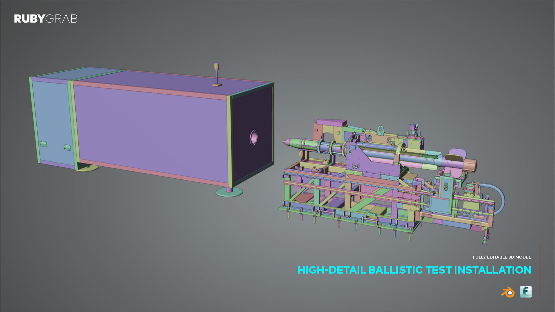High-Detail Ballistic Test Installation 3D model_2