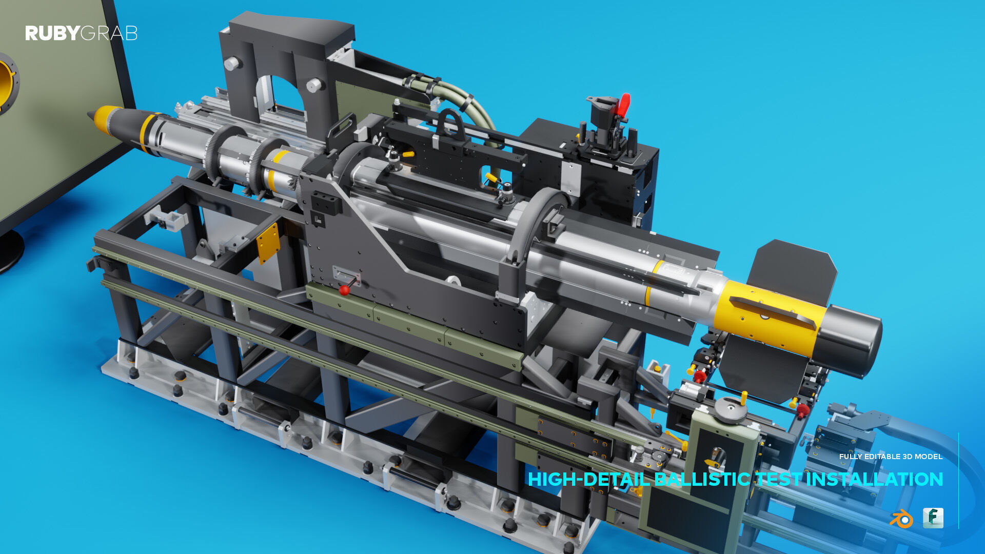 High-Detail Ballistic Test Installation 3D model_3