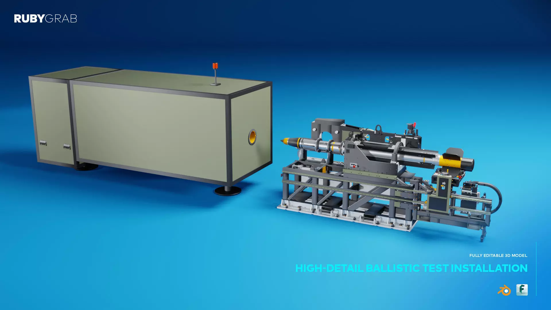 High-Detail Ballistic Test Installation 3D model_0