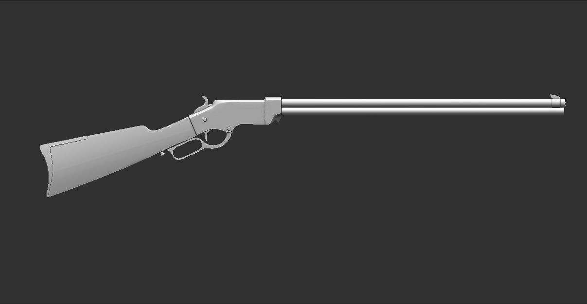 Rifle gun with wooden handle Free 3D model_1