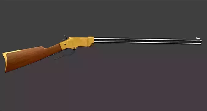 Rifle gun with wooden handle Free 3D model