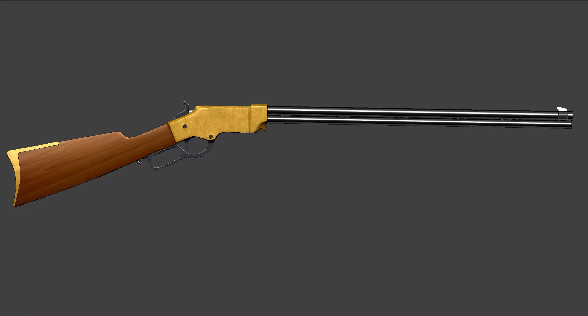 Rifle gun with wooden handle Free 3D model_0