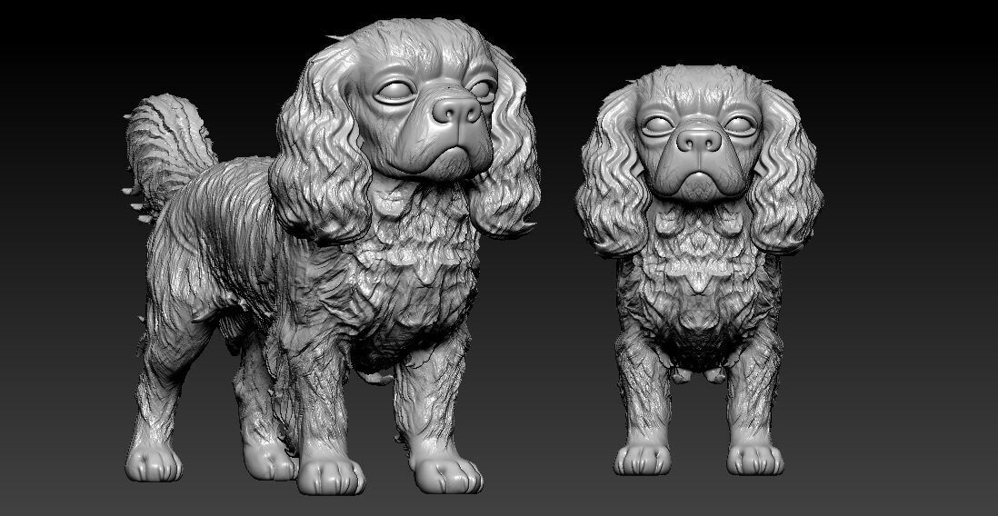 Cavalier King Charles Spaniel dog statue - decor - 3D print 3D print model_1