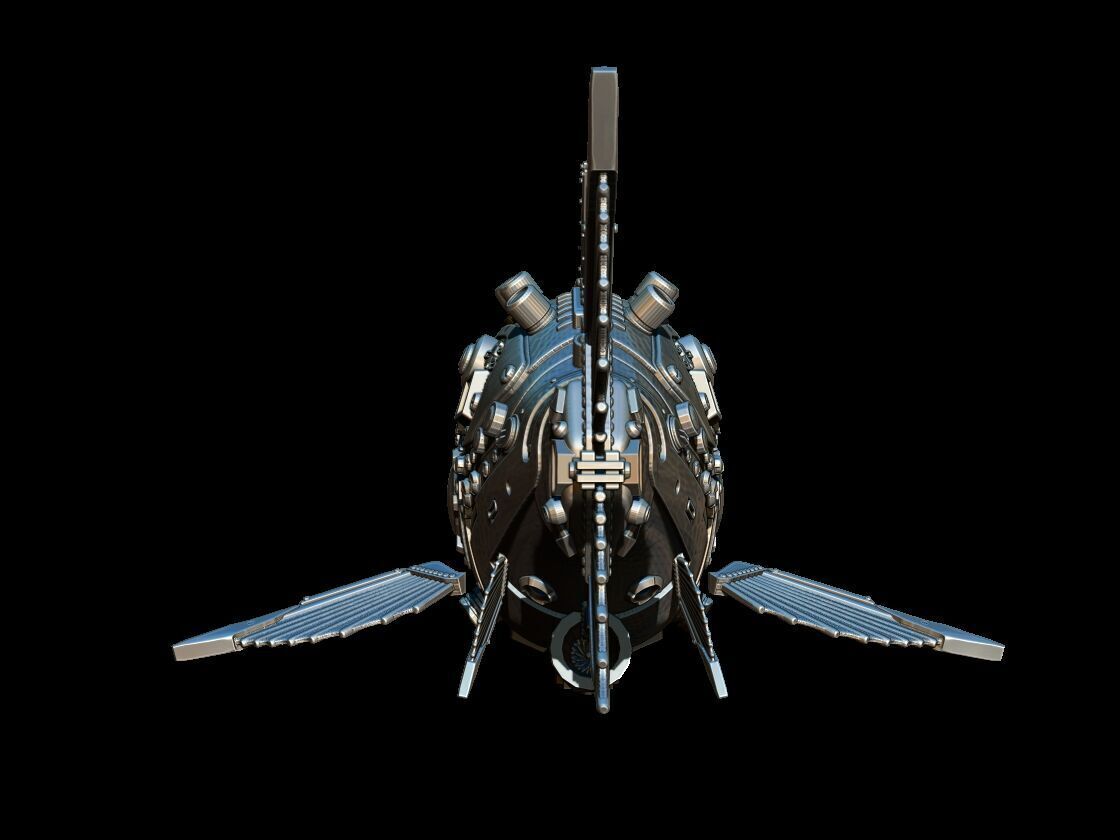 cyberpunk mechanical fish 3D print model_9