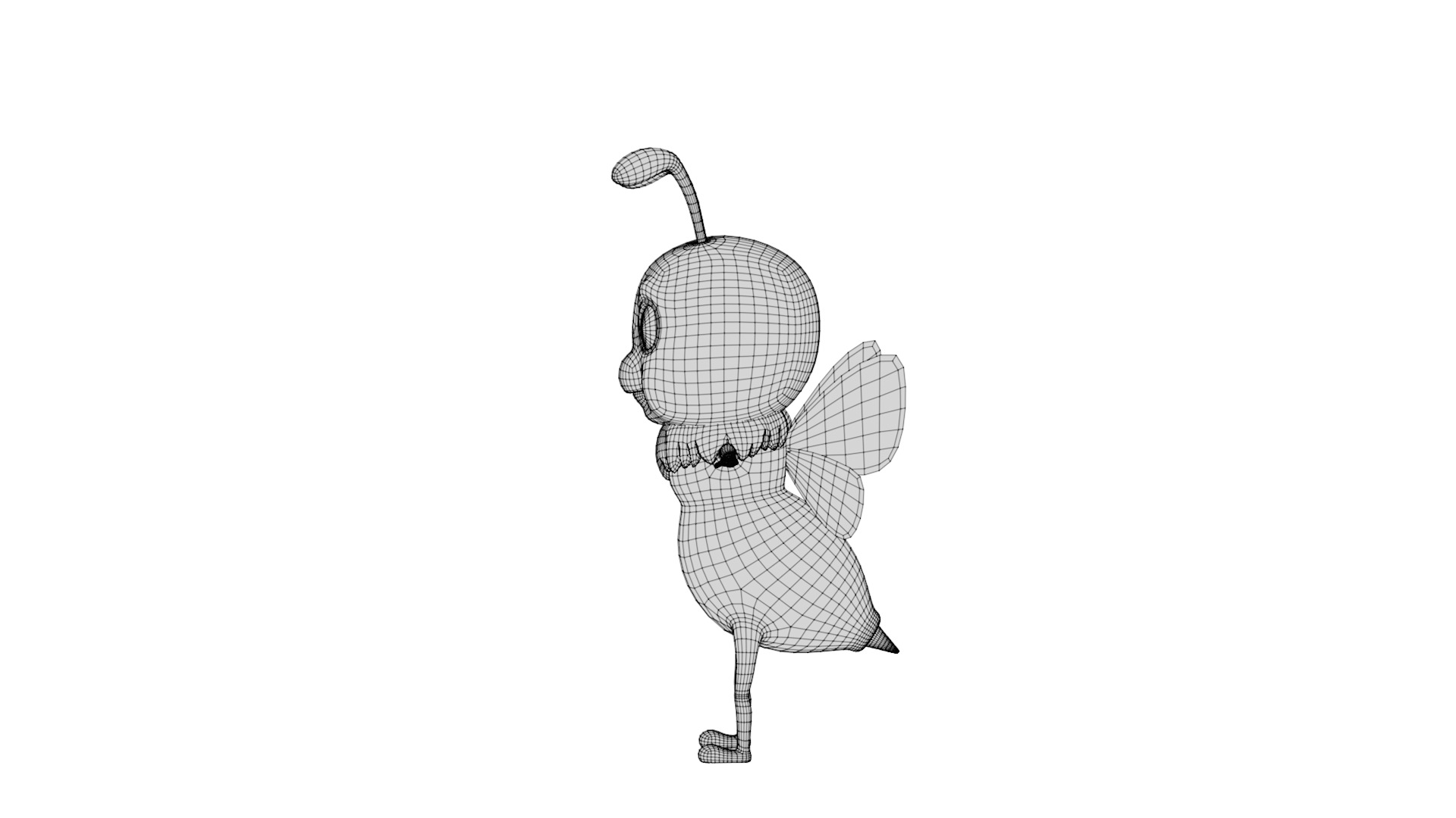 Rigged Cartoon Bee 3D model_8