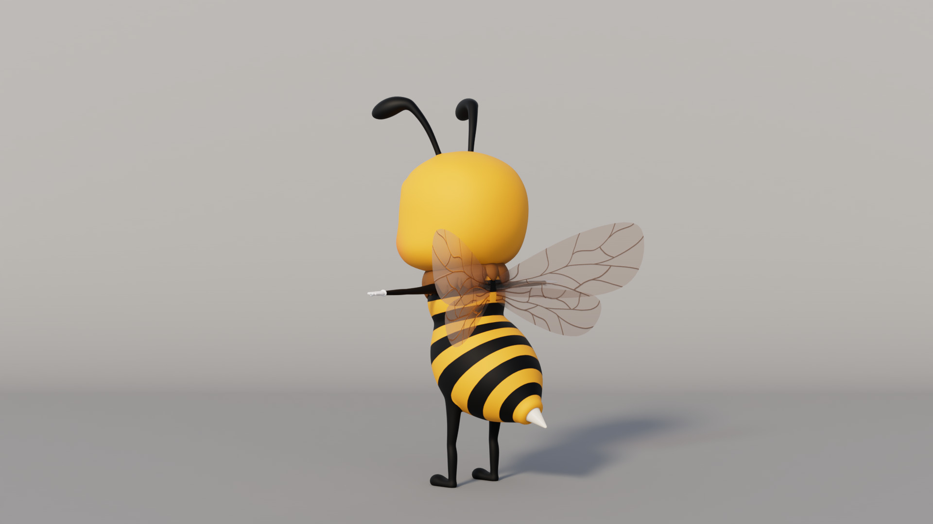 Rigged Cartoon Bee 3D model_4
