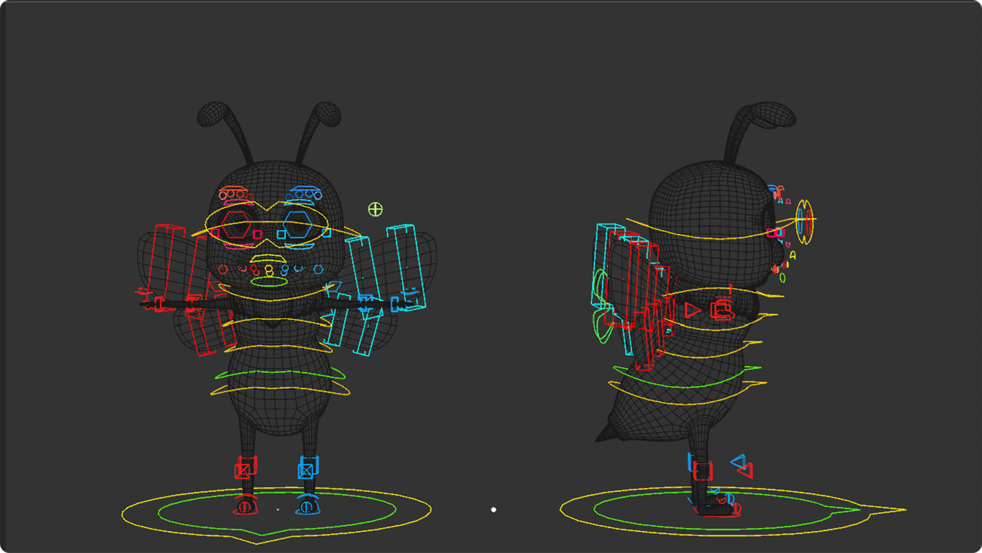 Rigged Cartoon Bee 3D model_11