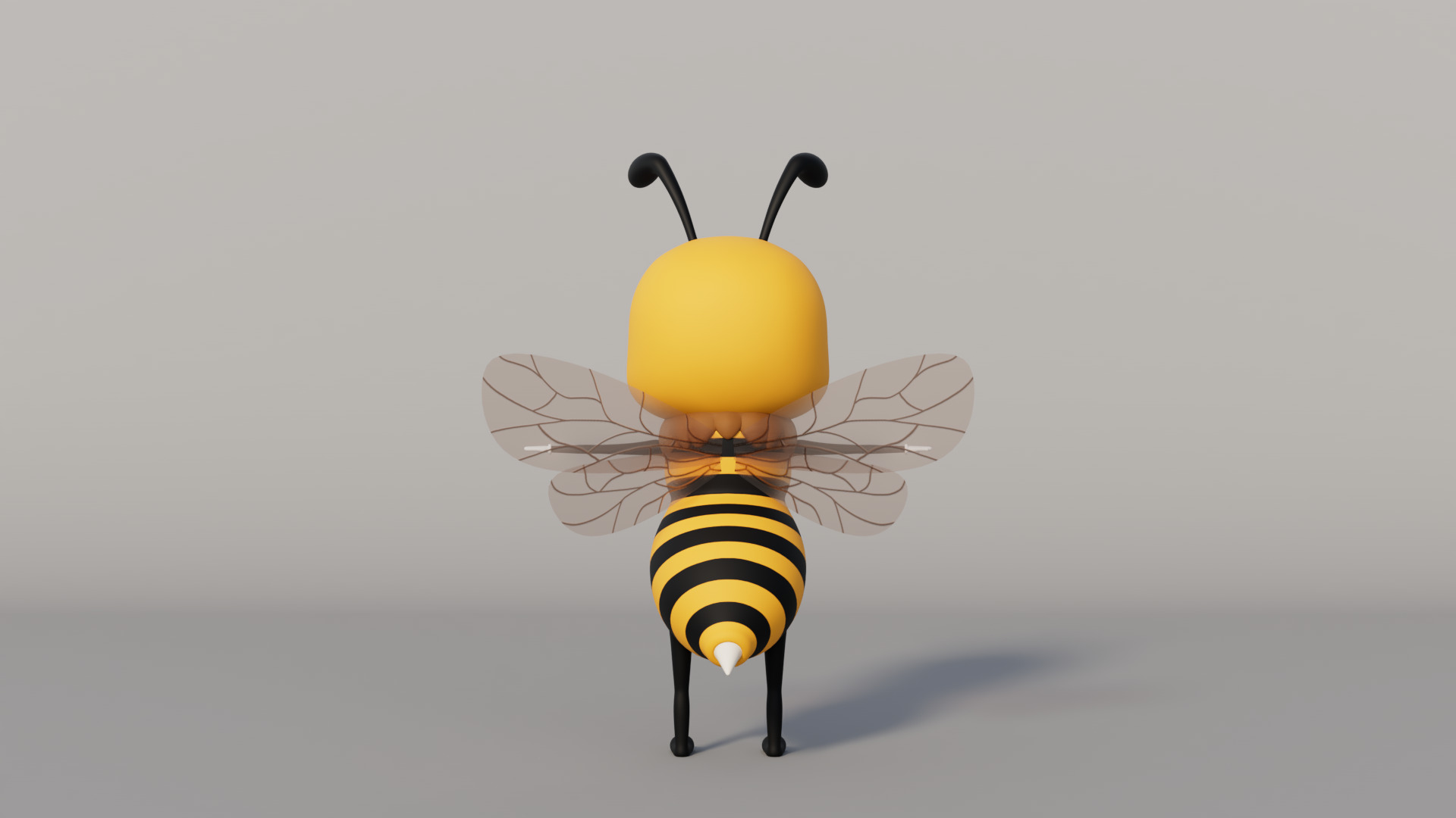 Rigged Cartoon Bee 3D model_5