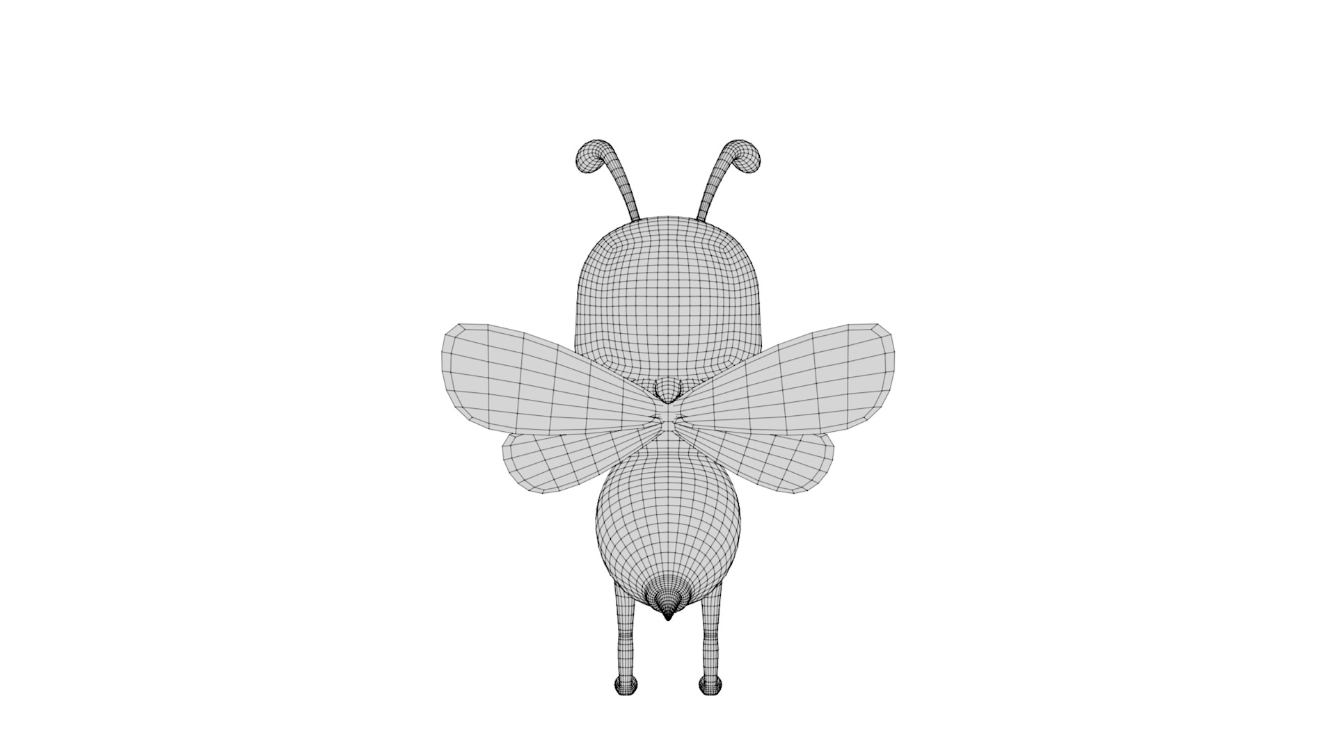 Rigged Cartoon Bee 3D model_10