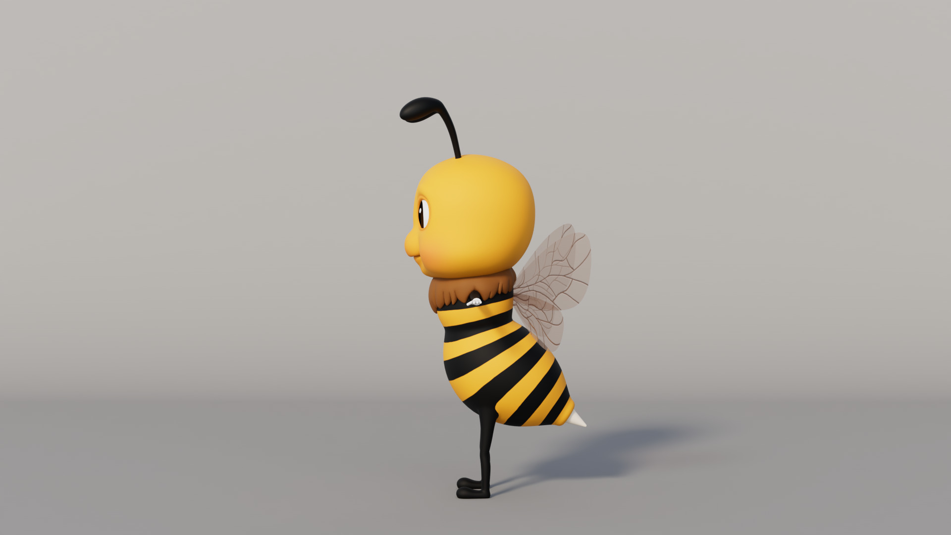 Rigged Cartoon Bee 3D model_3