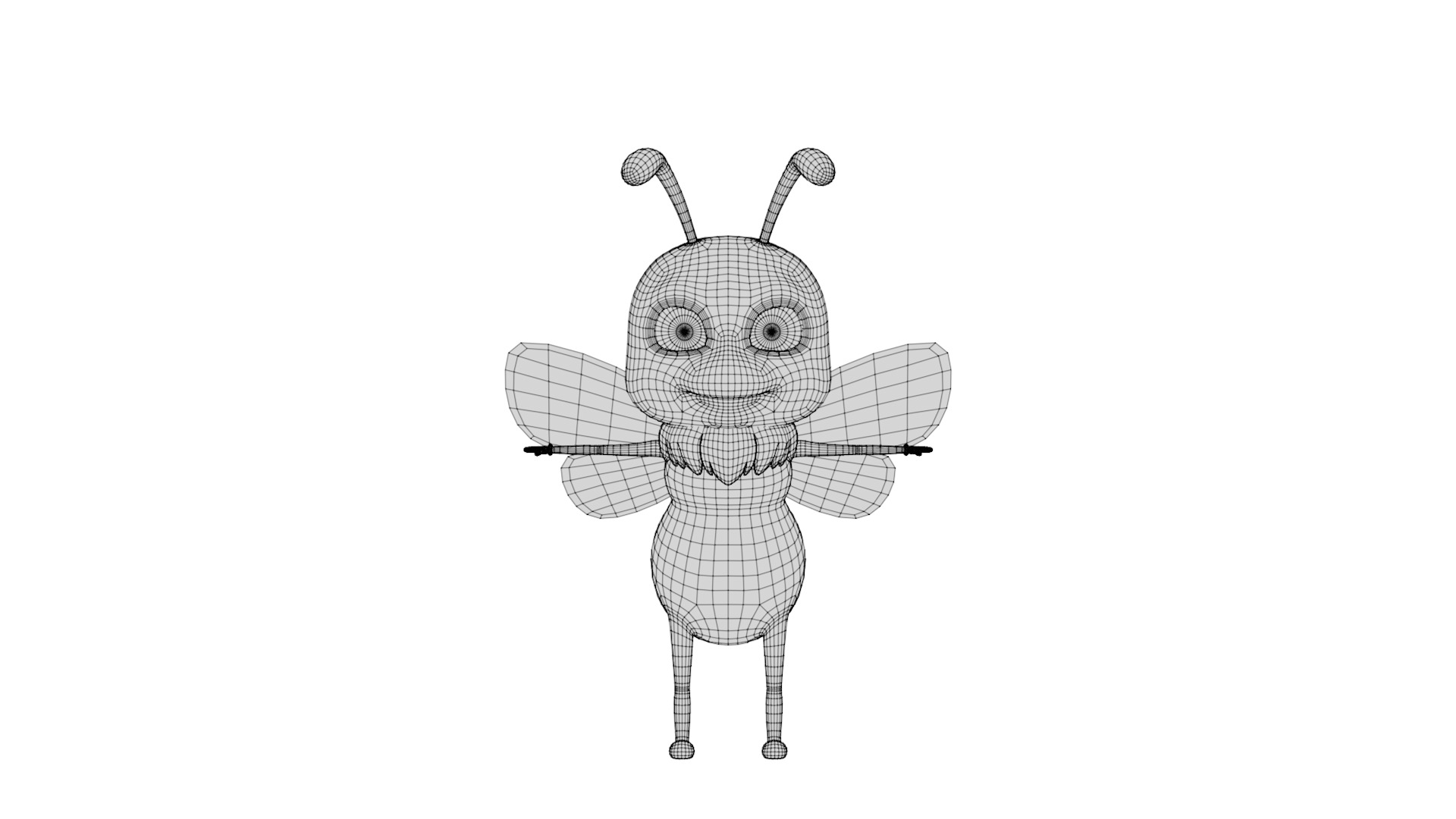 Rigged Cartoon Bee 3D model_6