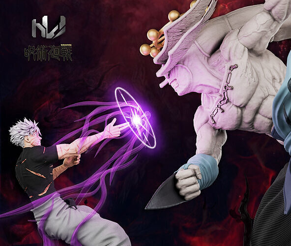 Gojo vs Mahoraga STL - Jujutsu Kaisen 3D print model