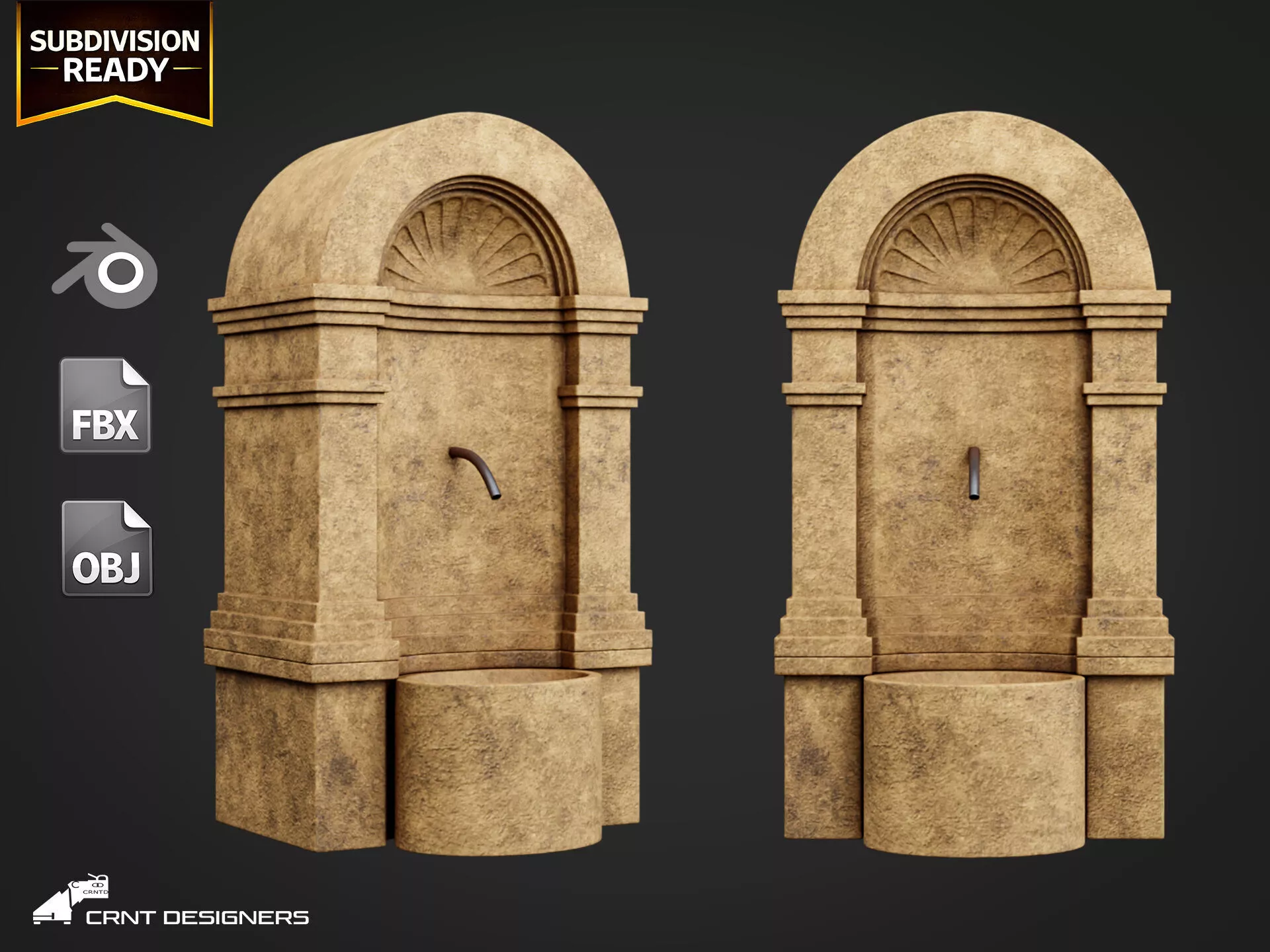 Water Wall Fountain 3D model