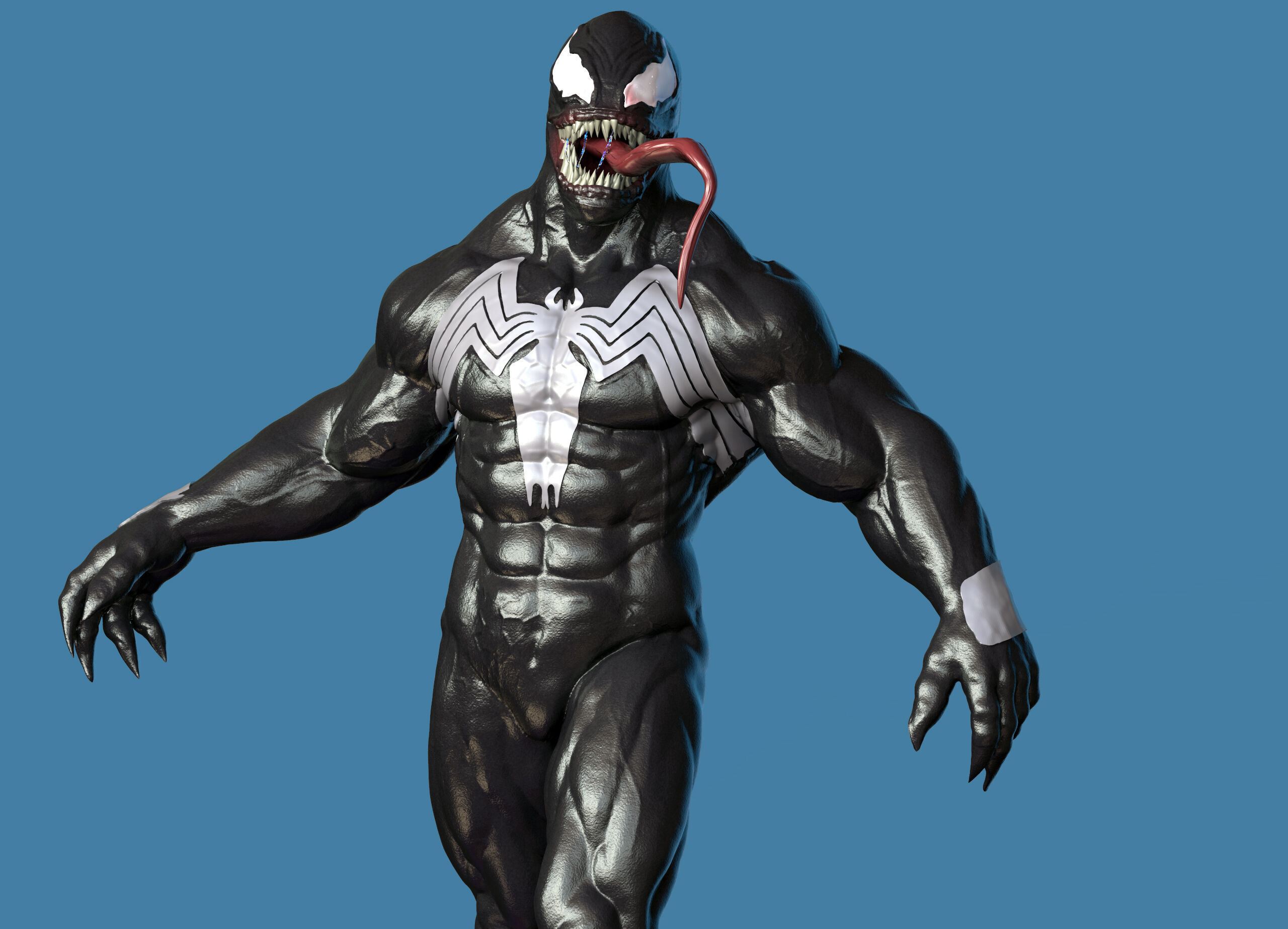 Venom Marvel supervillain 3D print model_4