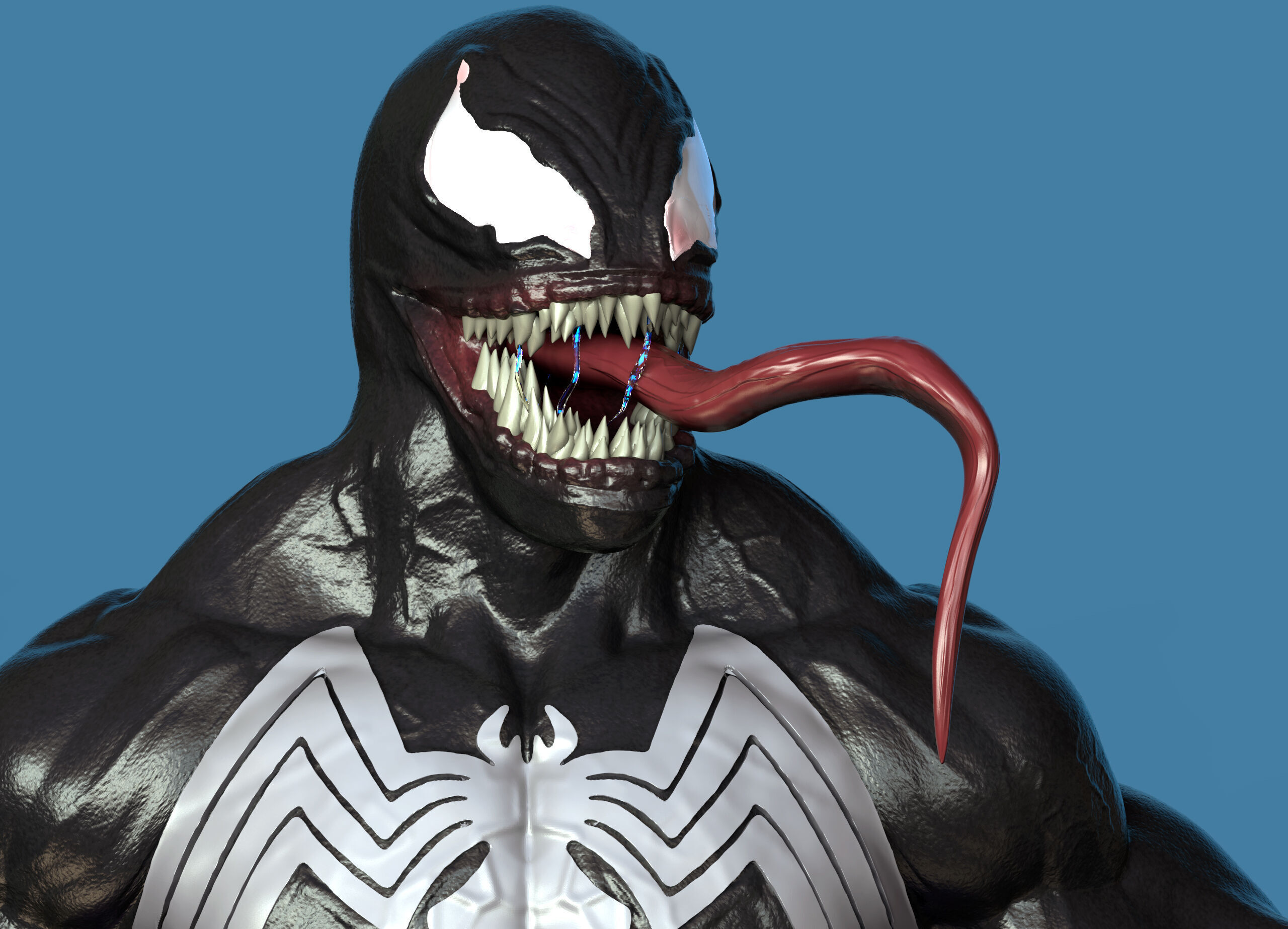 Venom Marvel supervillain 3D print model_1