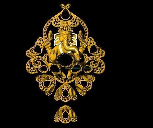 ganesh necklace pendant 3dm file 3D print model