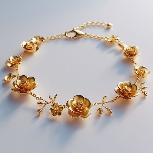 Golden Blossom Bracel 3D print model