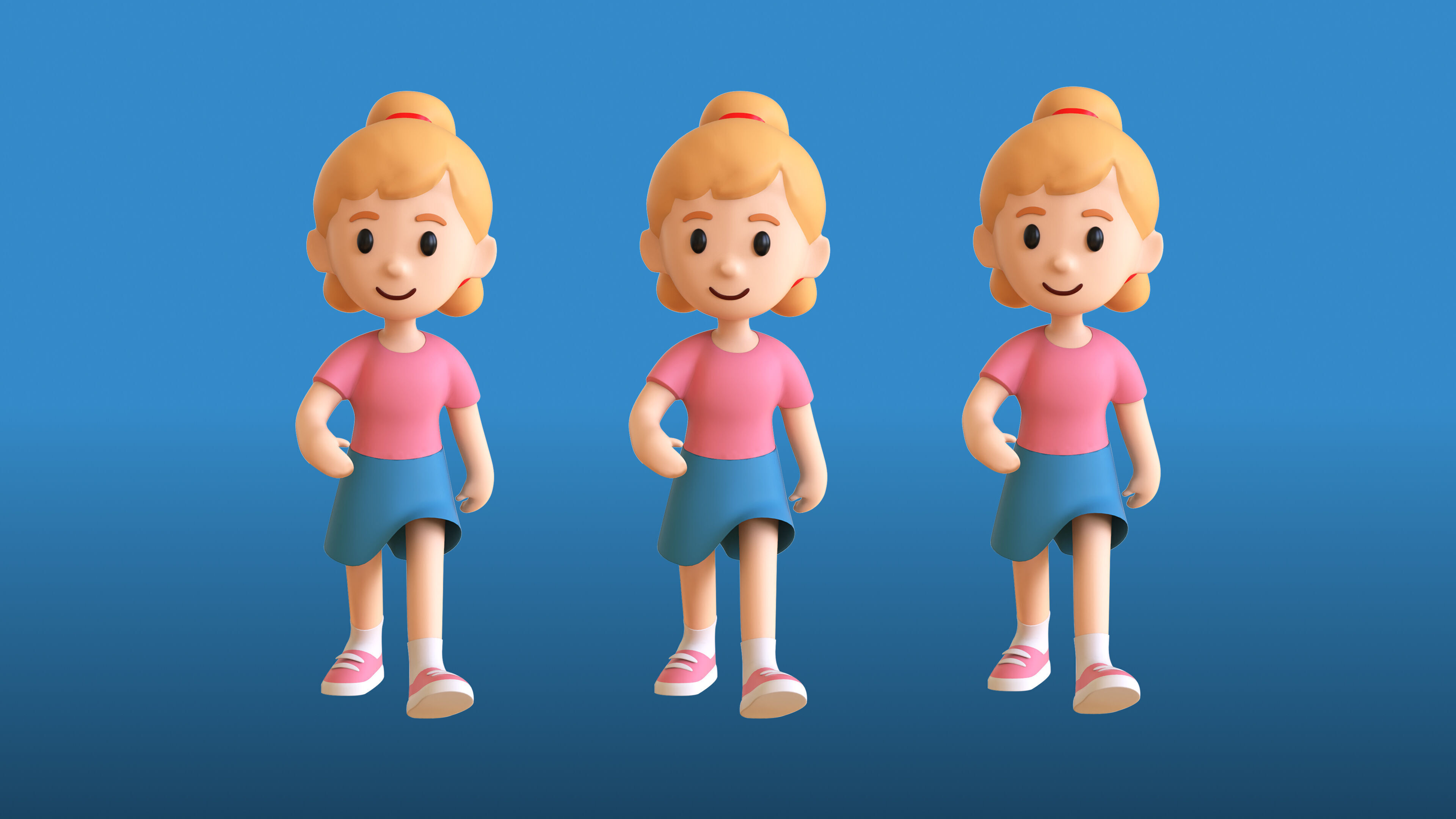 Casual Characters 01 Low-poly 3D model_15