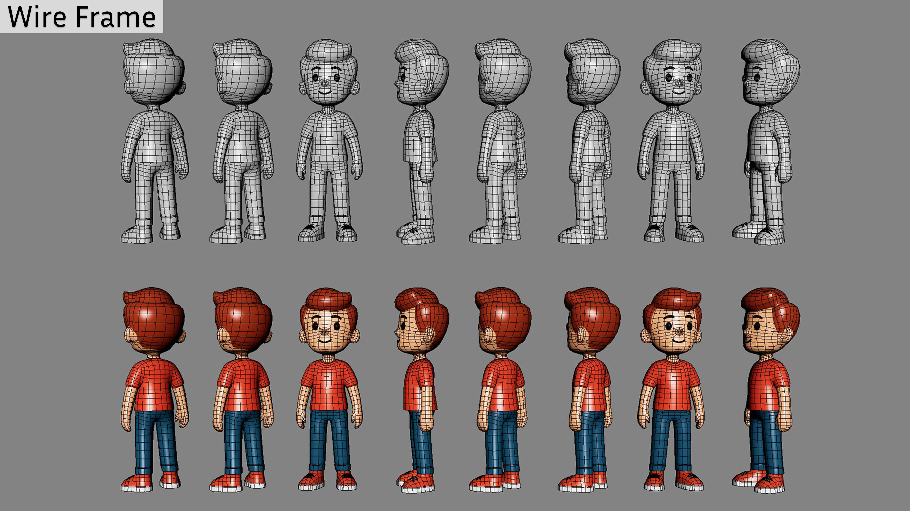 Casual Characters 01 Low-poly 3D model_10