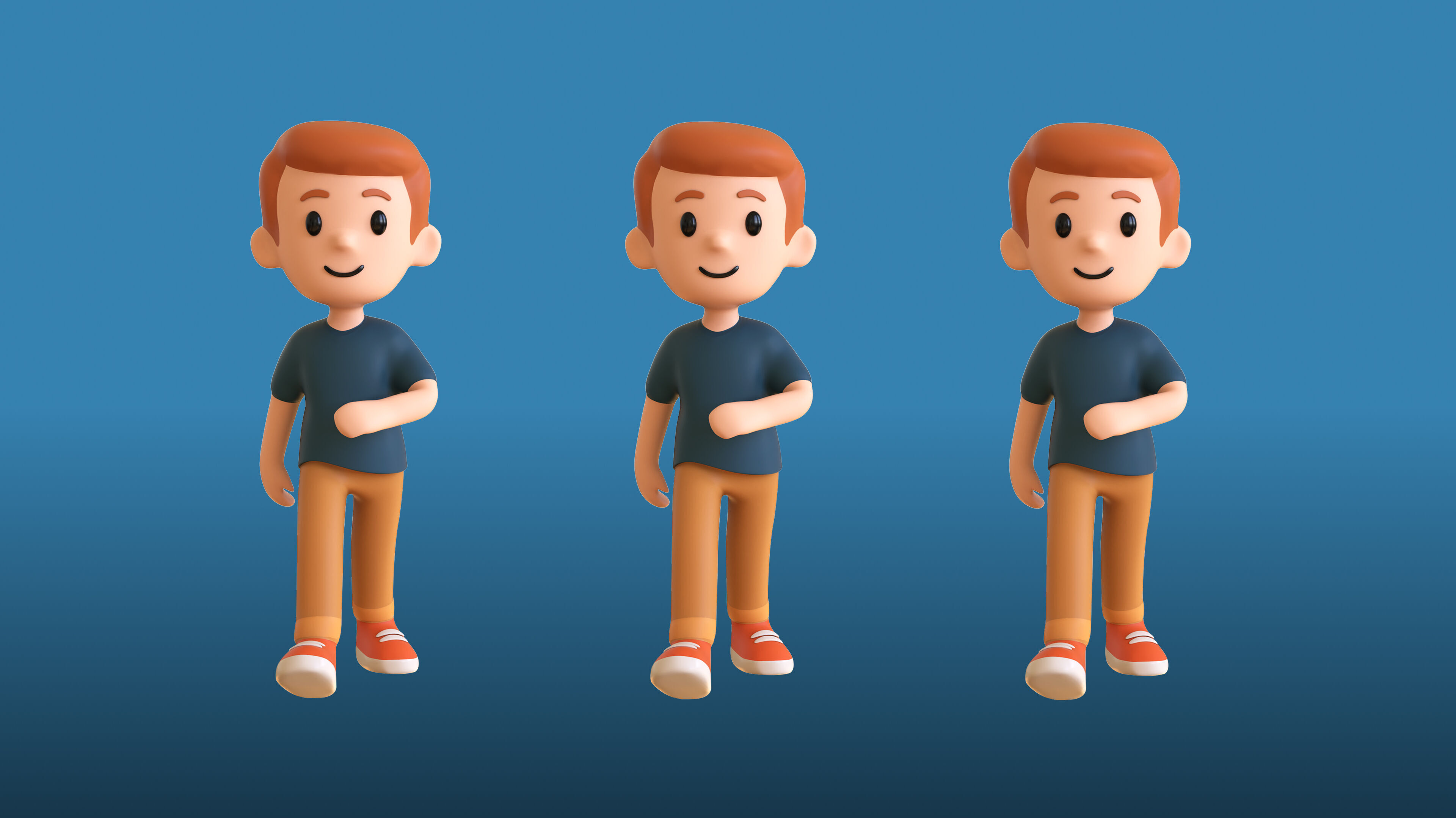 Casual Characters 01 Low-poly 3D model_18