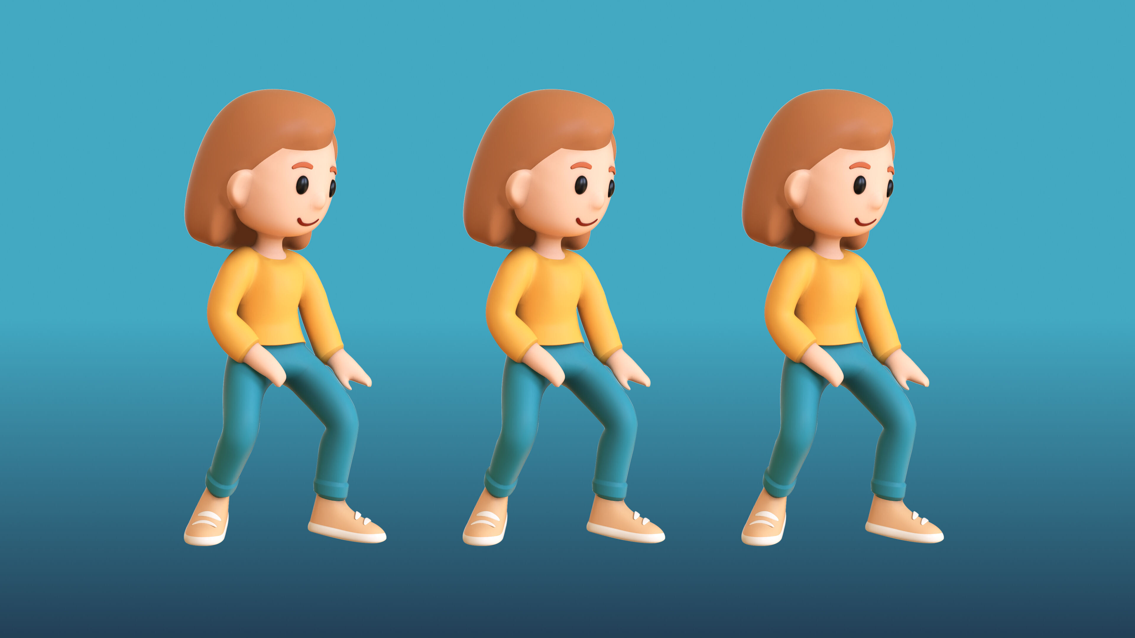 Casual Characters 01 Low-poly 3D model_21