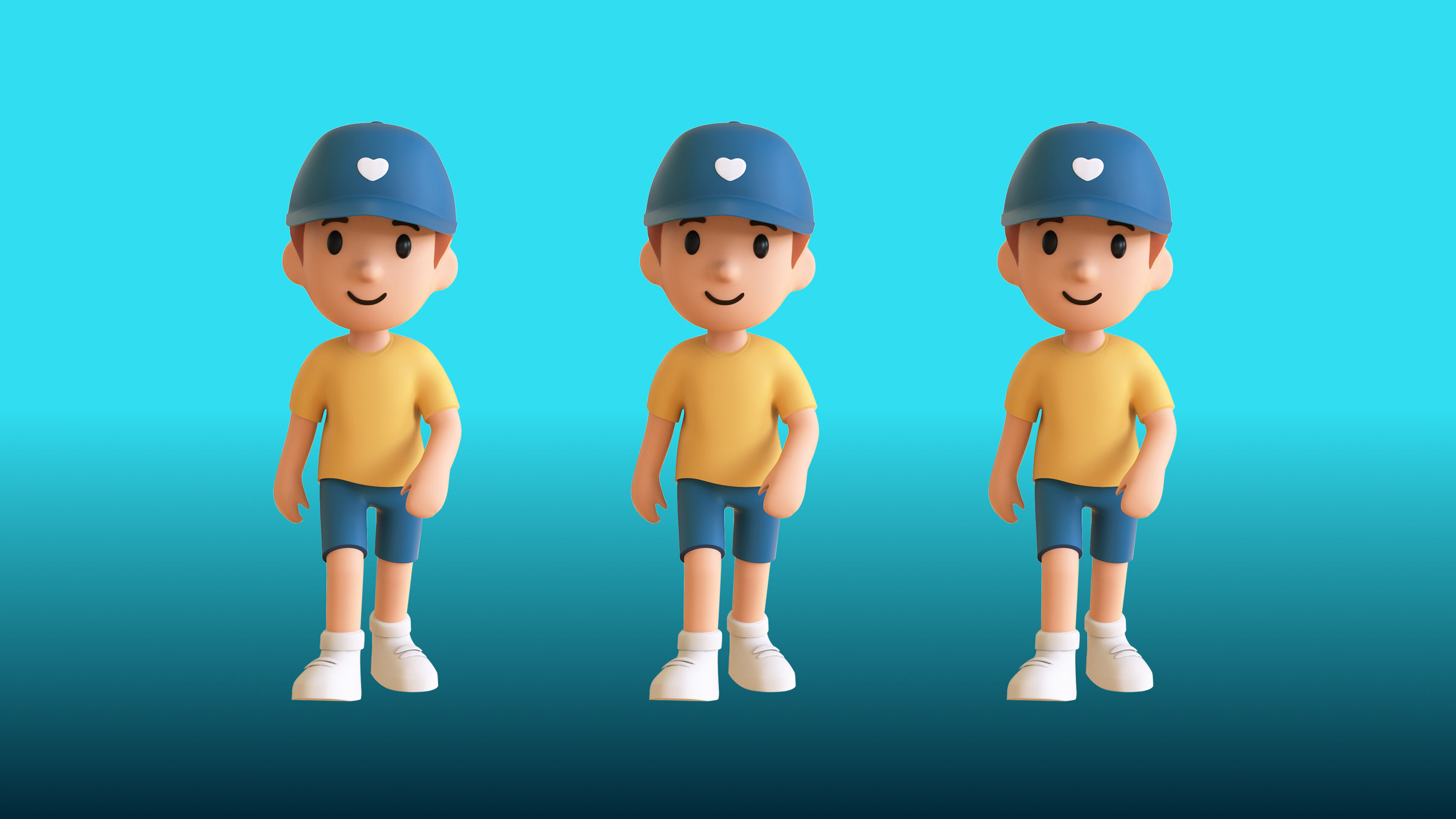 Casual Characters 01 Low-poly 3D model_19
