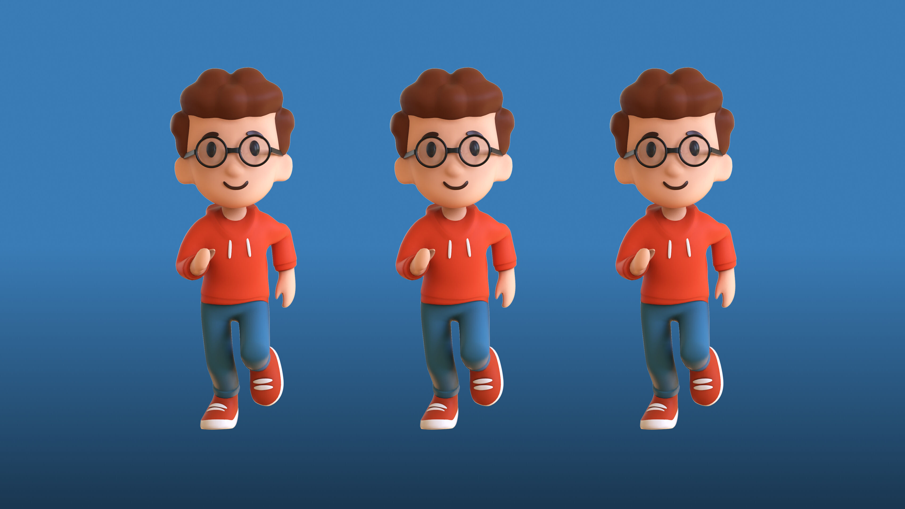 Casual Characters 01 Low-poly 3D model_11