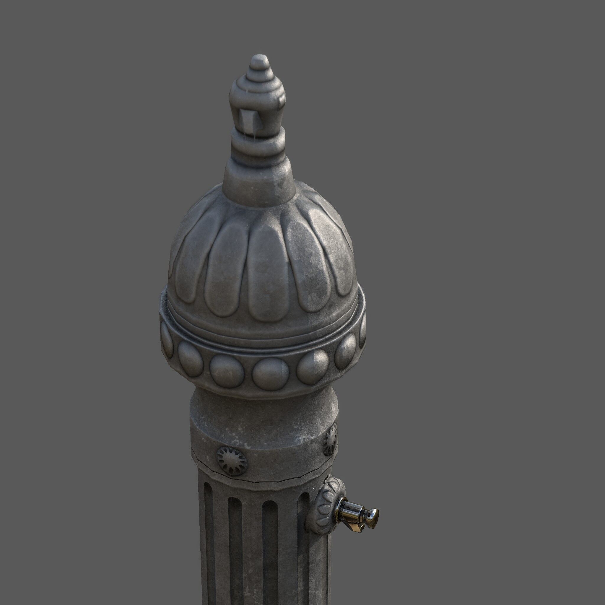 Ornamental Drinking Fountain Low-poly 3D model_2