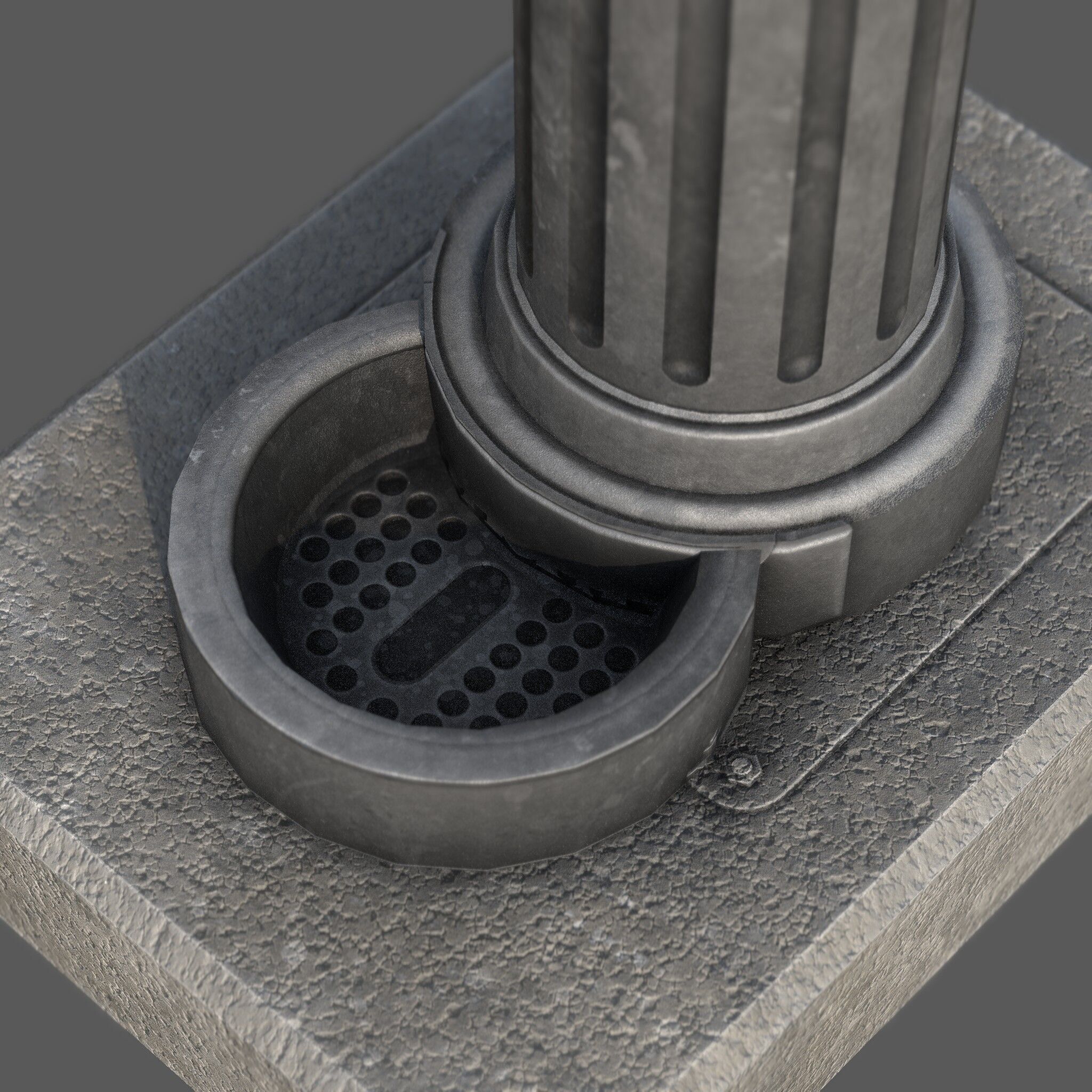 Ornamental Drinking Fountain Low-poly 3D model_4