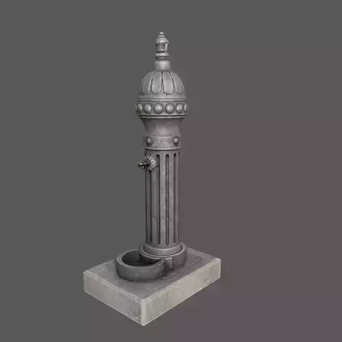 Ornamental Drinking Fountain  Low-poly 3D model