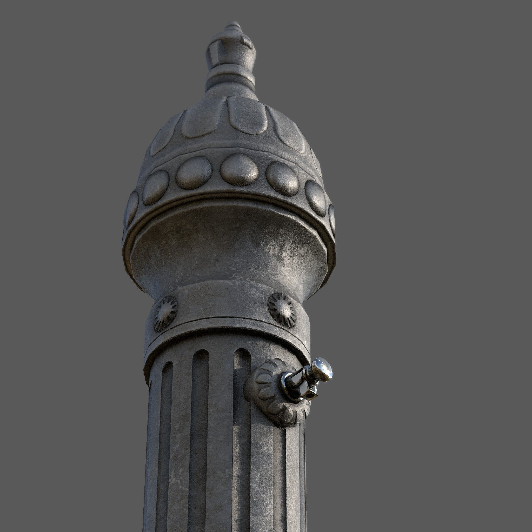 Ornamental Drinking Fountain Low-poly 3D model_3