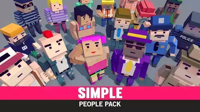 Simple People - Cartoon Assets Low-poly 3D model
