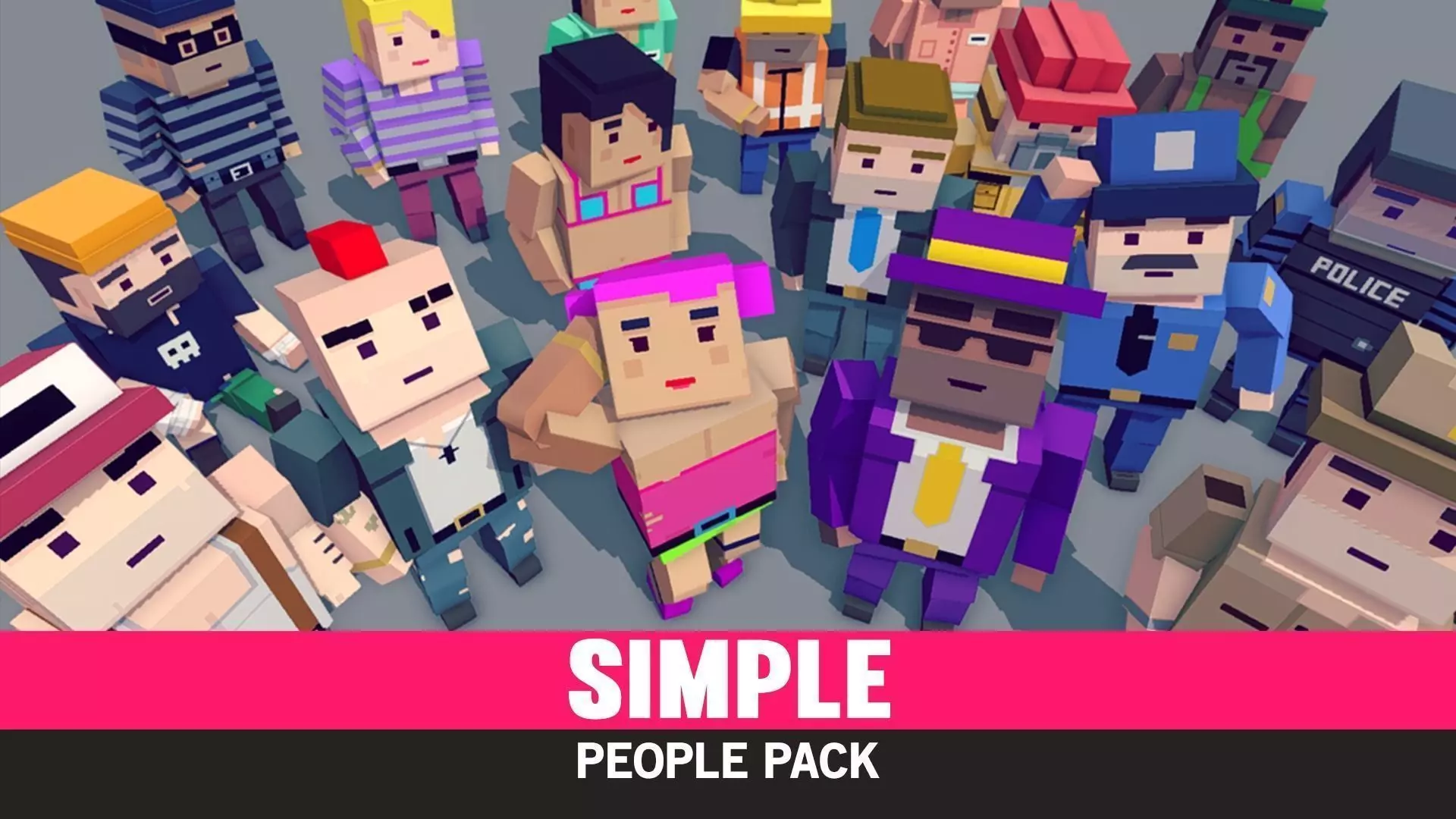 Simple People - Cartoon Assets Low-poly 3D model_0