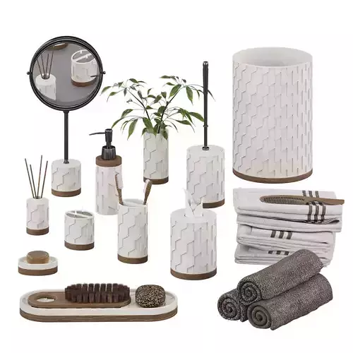 Bathroom decor set 03 Low-poly 3D model