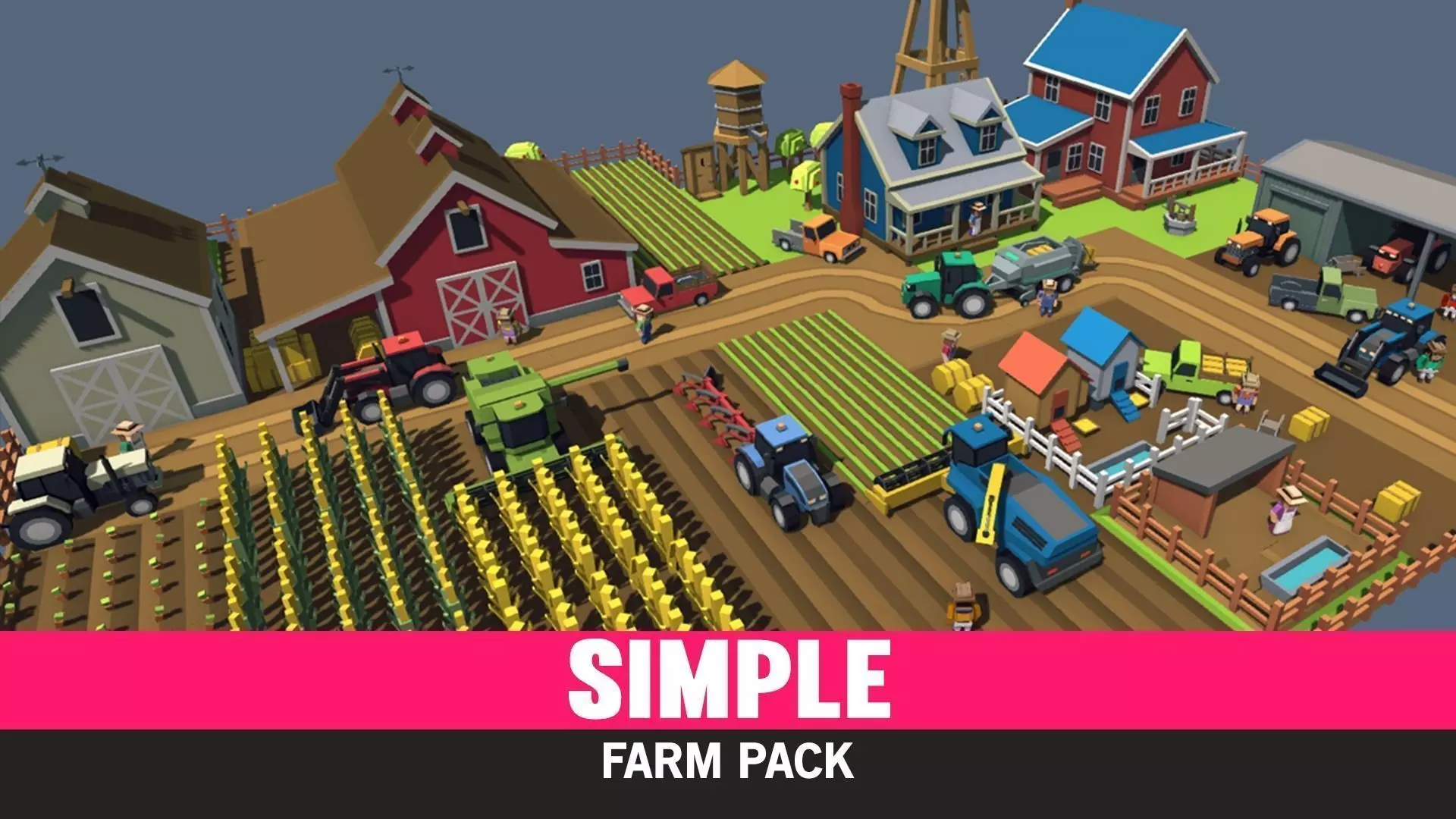 Simple Farm - Cartoon Assets Low-poly 3D model