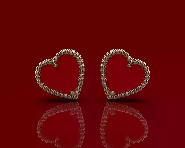 VCA Van Cleef Sweet Heart Stud Earrings 3D print model