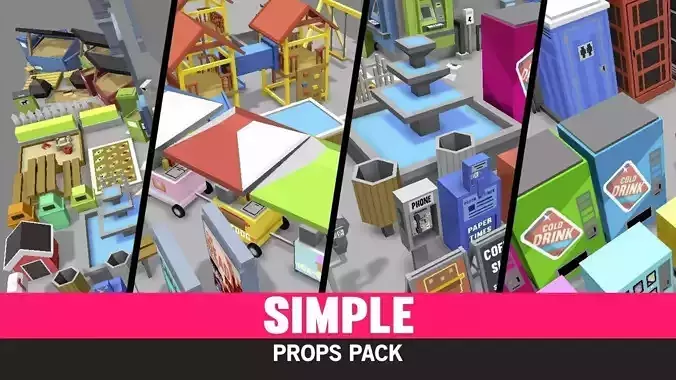 Simple Props - Cartoon Assets Low-poly 3D model