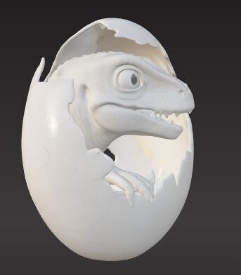 Hatching Baby Dinosaur Unique Design Pendants 3D print model_7