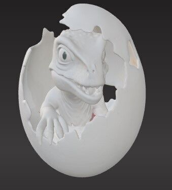 Hatching Baby Dinosaur Unique Design Pendants 3D print model_2