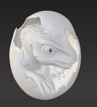 Hatching Baby Dinosaur Unique Design Pendants 3D print model_4