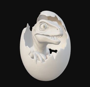 Hatching Baby Dinosaur Unique Design Pendants 3D print model_6